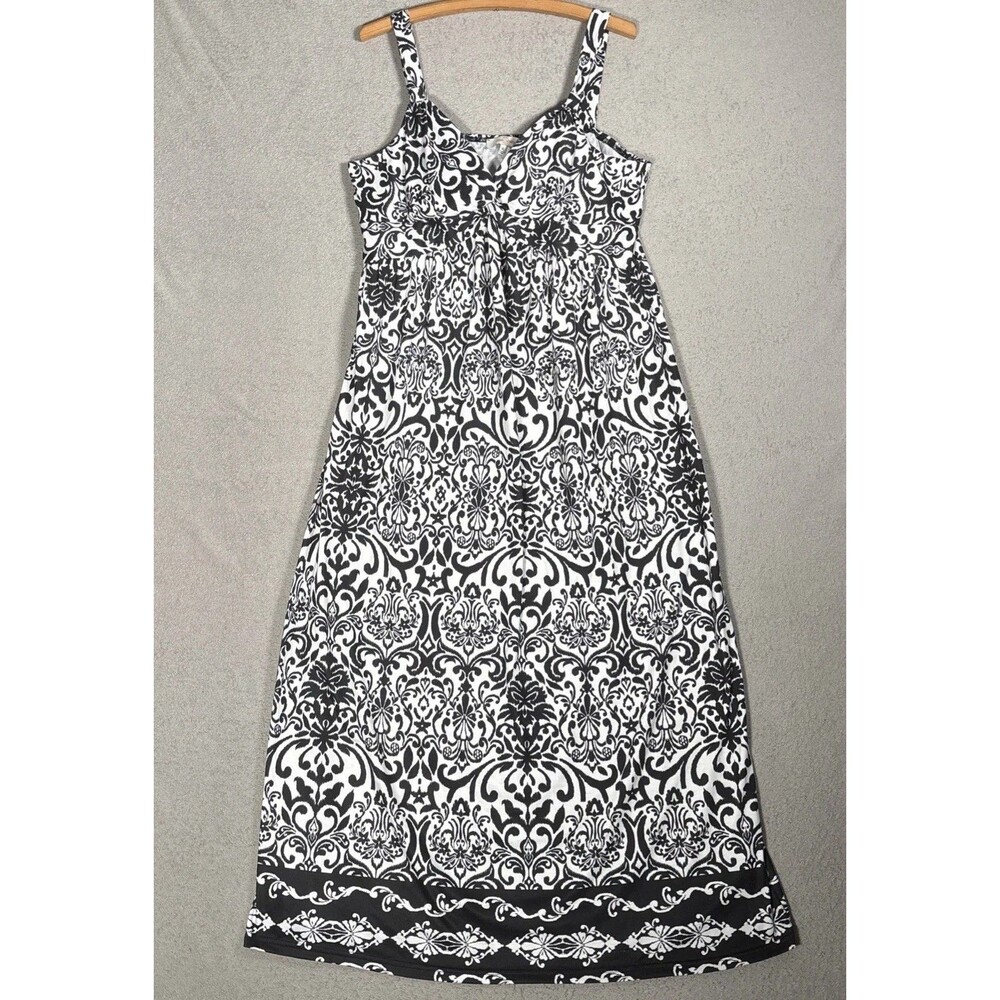 Casa Cabana Maxi Dress XL‎ Empire Waist Beach Resort Wear Abstract Artsy Boho